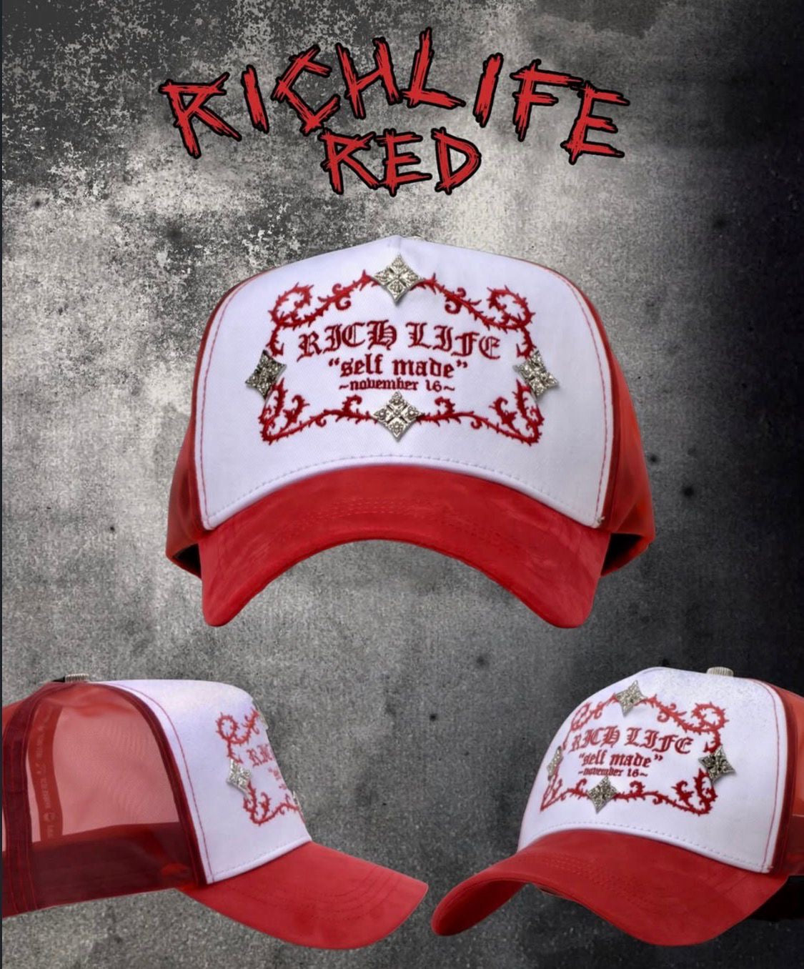 RICH LIFE RED-BARBAS HATS(PREVENTA)